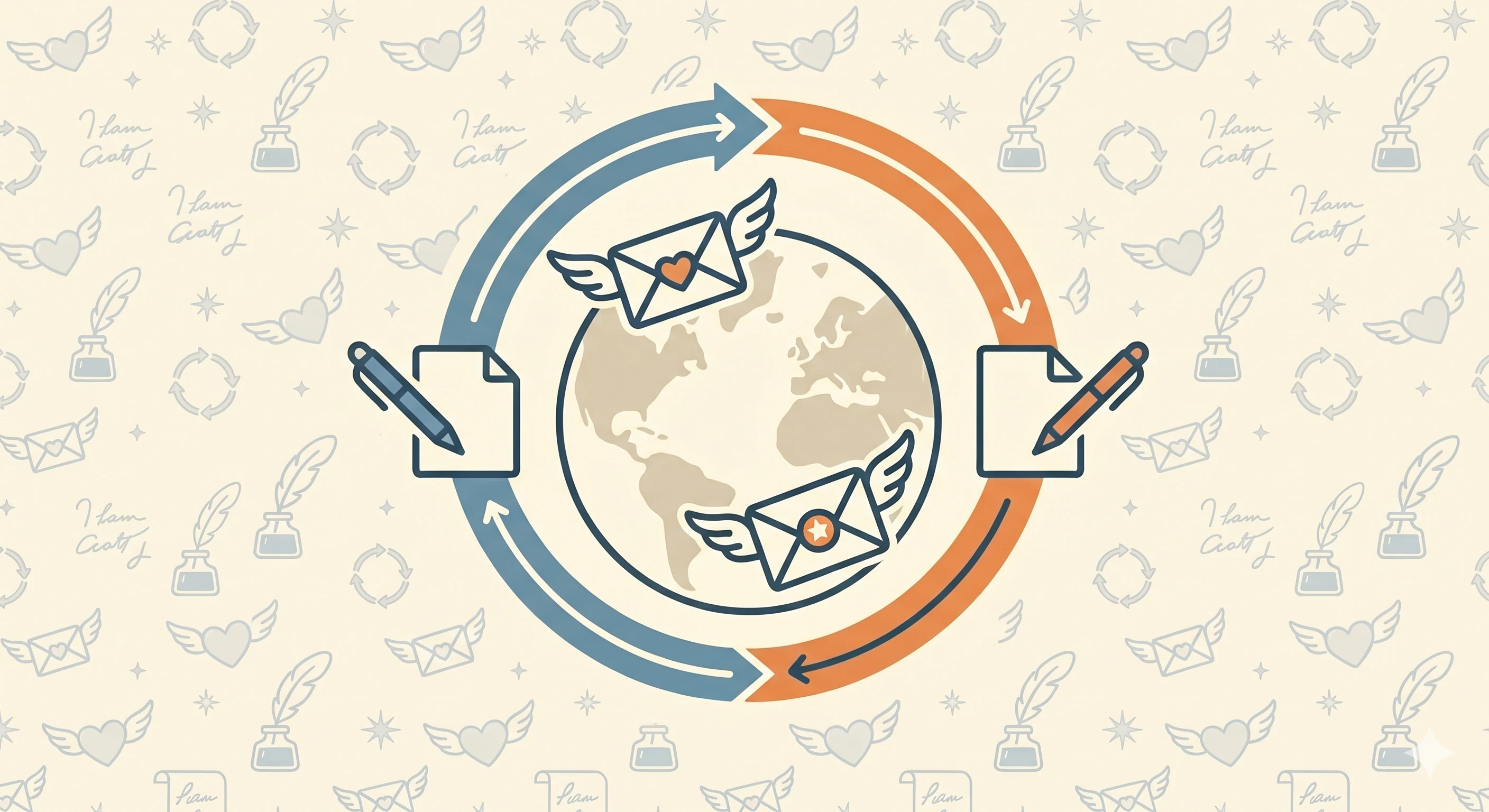 Pen pal exchange graphic